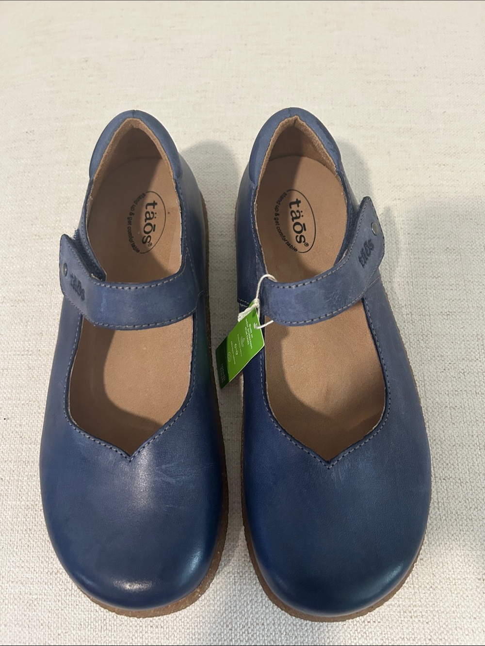 Taos Footwear Ultimate Mary Jane Flats, Distressed Navy, Size EU38/US8,  NWOT
